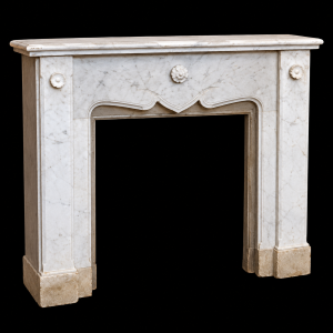 CH465. Chimenea mármol blanco